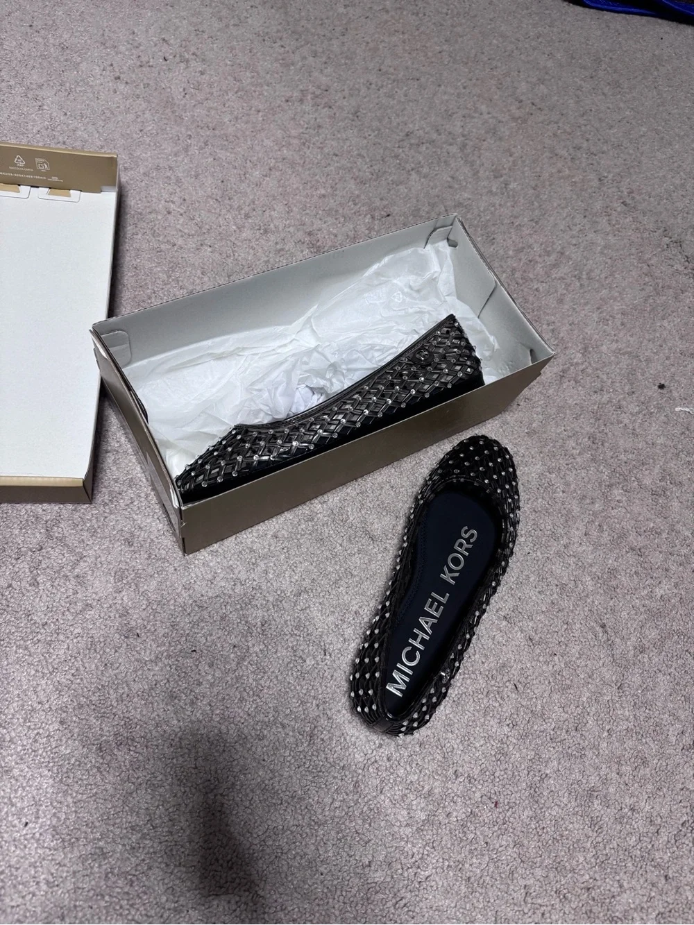 Michael Kors Black Studded Jelly Ballet Flats